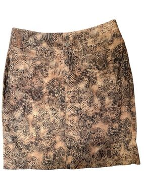 Chico's  Medium (size 1) Tan and Black Snake-Print Skirt